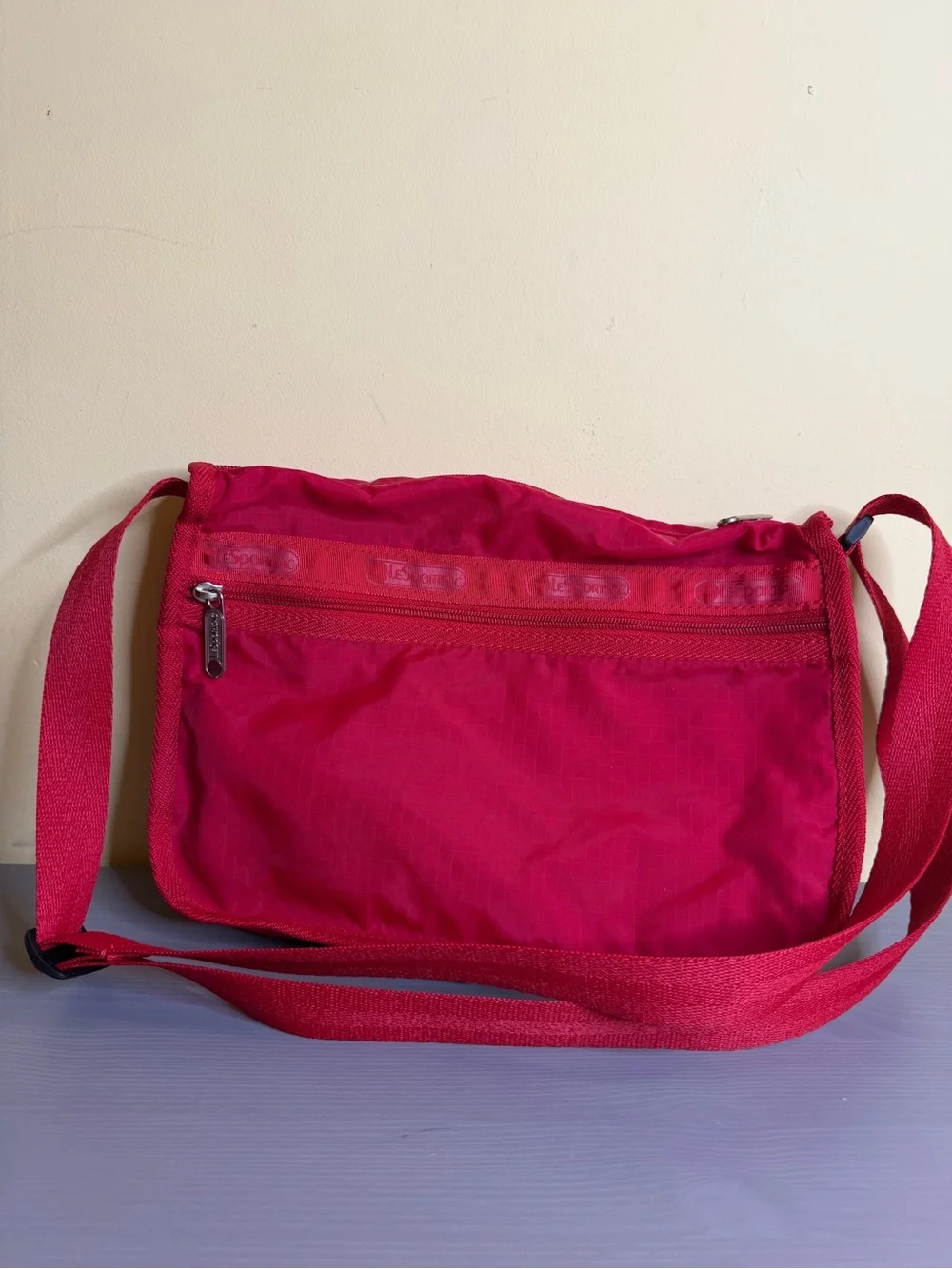 LeSportsac Compact Red Crossbody Bag with and matching coin purse
